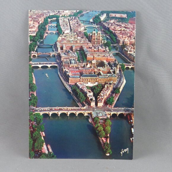 Vintage Postcard - L'ile de la Cite Aerial Picture Paris France - Yvon Paris - Picture 1 of 4